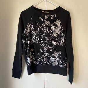 Converse Kids One Star Pullover Black White Block Print Long Sleeve Top